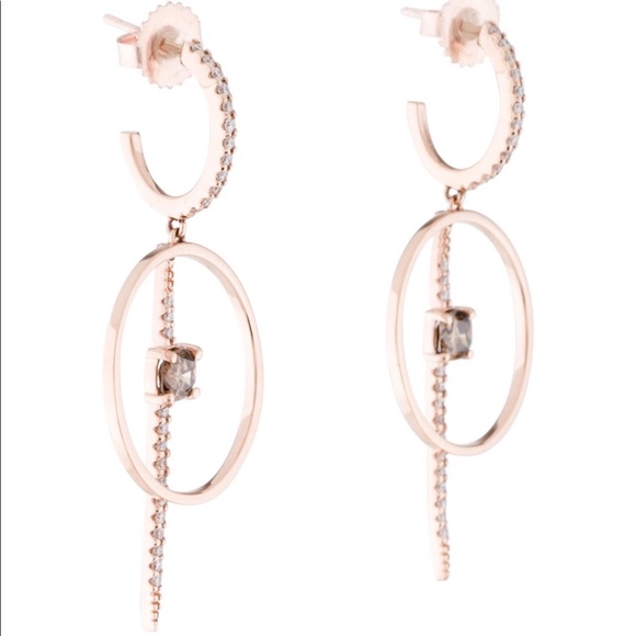 Effy 14K Rose Gold & Brown Diamond Spike Earrings - Picture 2 of 8